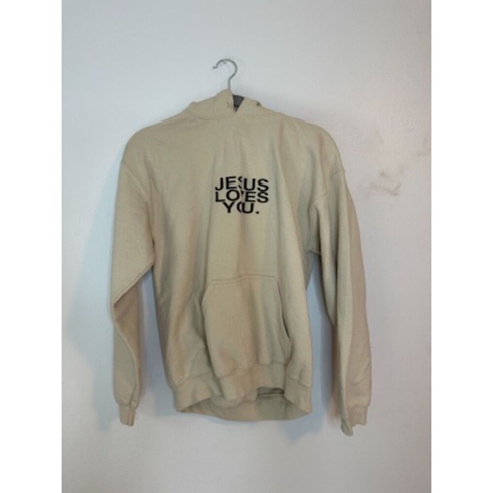 Jesus Loves You Beige Hoodie – Graphic Sweatshirt
